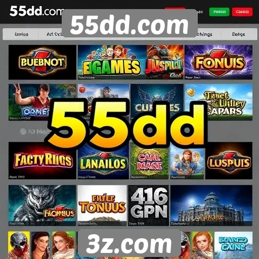 A variedade de jogos disponíveis no 55dd.com